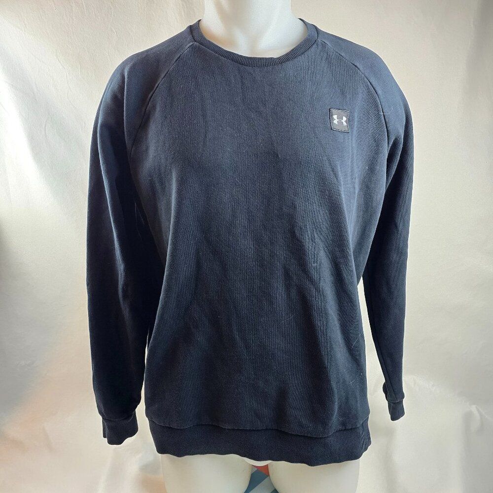 Under Armour Rival Fleece Sweatshirt Womens Large Black Crewneck Pullover Box